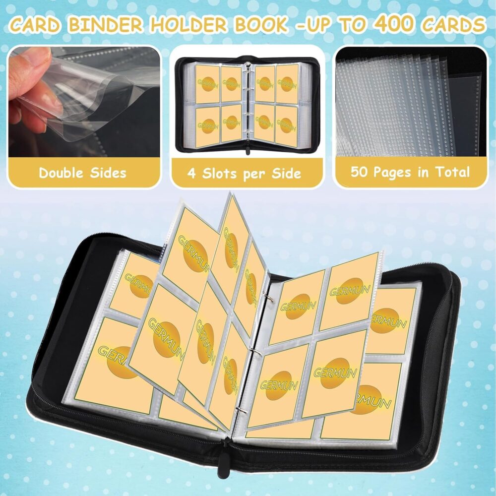 Binder (Carpeta) 400 Cartas Pokemon TCG Color Negro Con Cierre - Image 2
