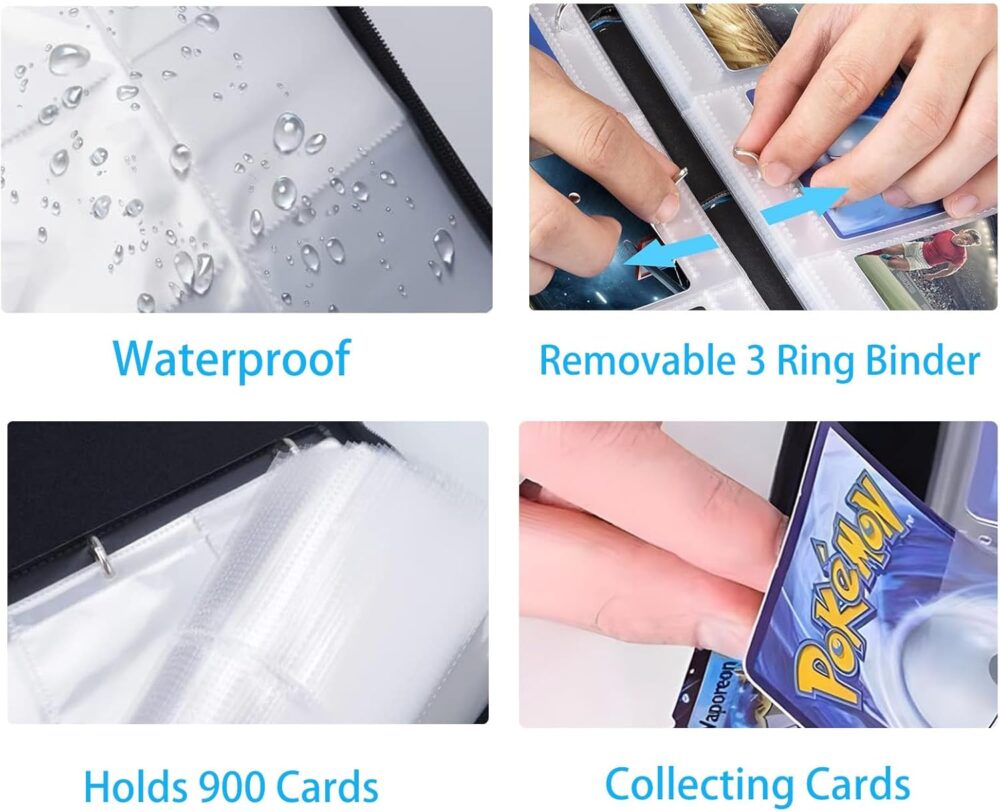 Binder (Carpeta) 900 Cartas Pokemon TCG Color Negro Con Cierre - Image 4