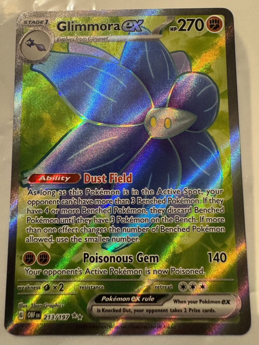 Glimmora ex - SV Obsidian Flames 213/197